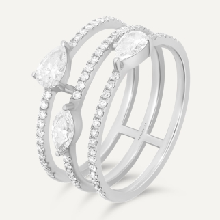 BAGUE PILIER Or Blanc