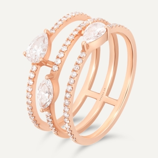 BAGUE PILIER Or Rose