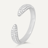 BAGUE VAILLANCE SERTI Or Blanc