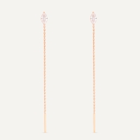 BOUCLES D'OREILLES PENDANTE / 1 MARQUISE, 1 POIRE Or Rose